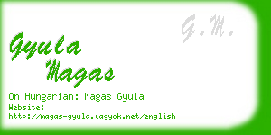 gyula magas business card